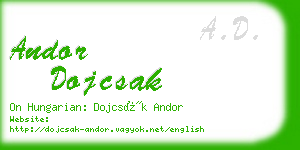 andor dojcsak business card